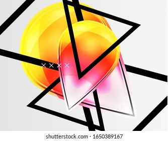 Abstract background - glossy glass bubbles, abstract sphere shapes, geometric dynamic composition with copyspace. Vector Illustration For Wallpaper, Banner, Background, Card, Book Illustration