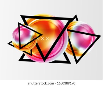 Abstract background - glossy glass bubbles, abstract sphere shapes, geometric dynamic composition with copyspace. Vector Illustration For Wallpaper, Banner, Background, Card, Book Illustration