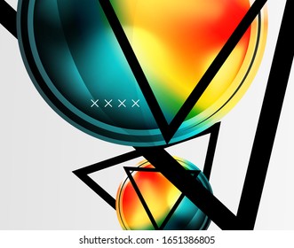 Abstract background - glossy glass bubbles, abstract sphere shapes, geometric dynamic composition with copyspace. Vector Illustration For Wallpaper, Banner, Background, Card, Book Illustration