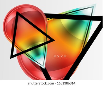 Fondo abstracto - burbujas de vidrio brillante, formas abstractas de esfera, composición dinámica geométrica con espacio de copia. Ilustración De Vector Para Papel De Fondo De Pantalla, Banner, Fondo, Tarjeta E Ilustración De Libros