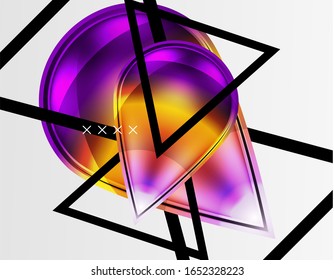 Abstract background - glossy glass bubbles, abstract sphere shapes, geometric dynamic composition with copyspace. Vector Illustration For Wallpaper, Banner, Background, Card, Book Illustration