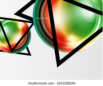 Abstract background - glossy glass bubbles, abstract sphere shapes, geometric dynamic composition with copyspace. Vector Illustration For Wallpaper, Banner, Background, Card, Book Illustration