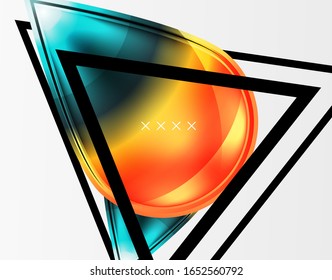 Abstrakter Hintergrund - glänzende Glasblasen, abstrakte Kugel-Formen, geometrische dynamische Komposition mit Kopienraum. Vektorillustration-Illustration für Bildschirmhintergrund, Banner, Hintergrund, Karte, Buchillustration