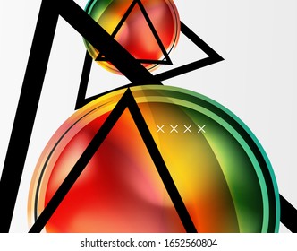 Abstract background - glossy glass bubbles, abstract sphere shapes, geometric dynamic composition with copyspace. Vector Illustration For Wallpaper, Banner, Background, Card, Book Illustration