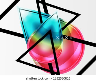 Abstract background - glossy glass bubbles, abstract sphere shapes, geometric dynamic composition with copyspace. Vector Illustration For Wallpaper, Banner, Background, Card, Book Illustration