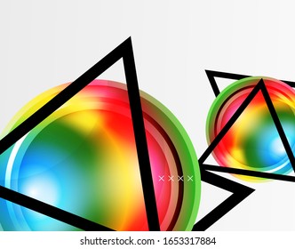 Abstract background - glossy glass bubbles, abstract sphere shapes, geometric dynamic composition with copyspace. Vector Illustration For Wallpaper, Banner, Background, Card, Book Illustration