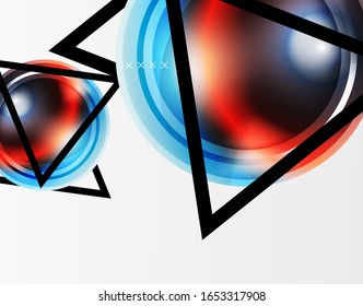 Abstract background - glossy glass bubbles, abstract sphere shapes, geometric dynamic composition with copyspace. Vector Illustration For Wallpaper, Banner, Background, Card, Book Illustration