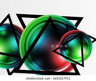 Abstract background - glossy glass bubbles, abstract sphere shapes, geometric dynamic composition with copyspace. Vector Illustration For Wallpaper, Banner, Background, Card, Book Illustration
