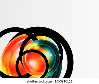 Abstract background - glossy glass bubbles, abstract sphere shapes, geometric dynamic composition with copyspace. Vector Illustration For Wallpaper, Banner, Background, Card, Book Illustration