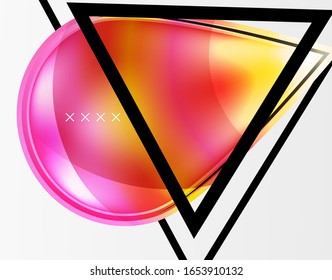 Abstract background - glossy glass bubbles, abstract sphere shapes, geometric dynamic composition with copyspace. Vector Illustration For Wallpaper, Banner, Background, Card, Book Illustration
