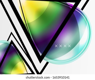 Abstract background - glossy glass bubbles, abstract sphere shapes, geometric dynamic composition with copyspace. Vector Illustration For Wallpaper, Banner, Background, Card, Book Illustration