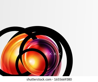 Abstract background - glossy glass bubbles, abstract sphere shapes, geometric dynamic composition with copyspace. Vector Illustration For Wallpaper, Banner, Background, Card, Book Illustration