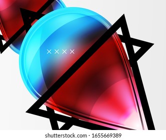 Abstract background - glossy glass bubbles, abstract sphere shapes, geometric dynamic composition with copyspace. Vector Illustration For Wallpaper, Banner, Background, Card, Book Illustration