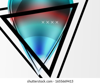Fondo abstracto - burbujas de vidrio brillante, formas abstractas de esfera, composición dinámica geométrica con espacio de copia. Ilustración De Vector Para Papel De Fondo De Pantalla, Banner, Fondo, Tarjeta E Ilustración De Libros