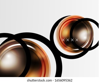 Abstract background - glossy glass bubbles, abstract sphere shapes, geometric dynamic composition with copyspace. Vector Illustration For Wallpaper, Banner, Background, Card, Book Illustration