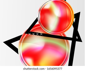 Abstract background - glossy glass bubbles, abstract sphere shapes, geometric dynamic composition with copyspace. Vector Illustration For Wallpaper, Banner, Background, Card, Book Illustration