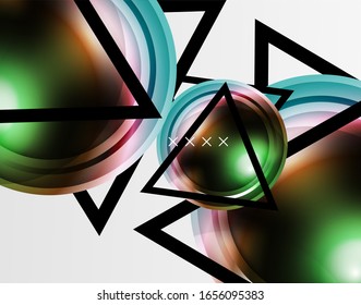 Abstract background - glossy glass bubbles, abstract sphere shapes, geometric dynamic composition with copyspace. Vector Illustration For Wallpaper, Banner, Background, Card, Book Illustration