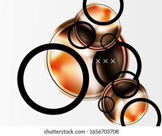 Abstract background - glossy glass bubbles, abstract sphere shapes, geometric dynamic composition with copyspace. Vector Illustration For Wallpaper, Banner, Background, Card, Book Illustration