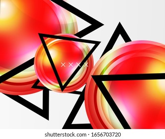 Abstract background - glossy glass bubbles, abstract sphere shapes, geometric dynamic composition with copyspace. Vector Illustration For Wallpaper, Banner, Background, Card, Book Illustration