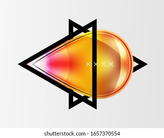 Fondo abstracto - burbujas de vidrio brillante, formas abstractas de esfera, composición dinámica geométrica con espacio de copia. Ilustración De Vector Para Papel De Fondo De Pantalla, Banner, Fondo, Tarjeta E Ilustración De Libros