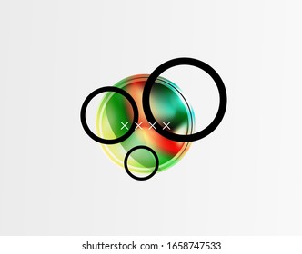 Abstract background - glossy glass bubbles, abstract sphere shapes, geometric dynamic composition with copyspace. Vector Illustration For Wallpaper, Banner, Background, Card, Book Illustration