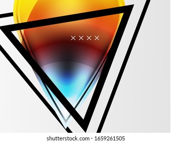 Fondo abstracto - burbujas de vidrio brillante, formas abstractas de esfera, composición dinámica geométrica con espacio de copia. Ilustración De Vector Para Papel De Fondo De Pantalla, Banner, Fondo, Tarjeta E Ilustración De Libros