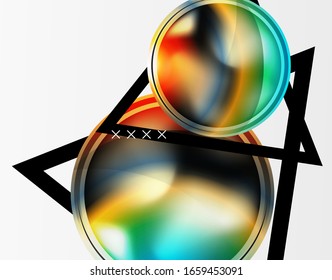 Abstract background - glossy glass bubbles, abstract sphere shapes, geometric dynamic composition with copyspace. Vector Illustration For Wallpaper, Banner, Background, Card, Book Illustration