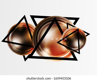 Abstract background - glossy glass bubbles, abstract sphere shapes, geometric dynamic composition with copyspace. Vector Illustration For Wallpaper, Banner, Background, Card, Book Illustration