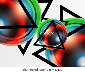 Abstract background - glossy glass bubbles, abstract sphere shapes, geometric dynamic composition with copyspace. Vector Illustration For Wallpaper, Banner, Background, Card, Book Illustration