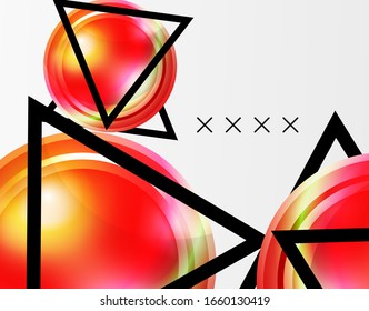 Abstract background - glossy glass bubbles, abstract sphere shapes, geometric dynamic composition with copyspace. Vector Illustration For Wallpaper, Banner, Background, Card, Book Illustration
