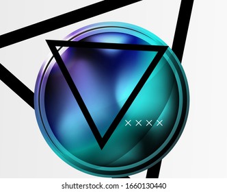 Abstract background - glossy glass bubbles, abstract sphere shapes, geometric dynamic composition with copyspace. Vector Illustration For Wallpaper, Banner, Background, Card, Book Illustration
