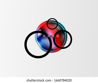 Abstract background - glossy glass bubbles, abstract sphere shapes, geometric dynamic composition with copyspace. Vector Illustration For Wallpaper, Banner, Background, Card, Book Illustration