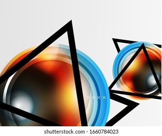 Abstract background - glossy glass bubbles, abstract sphere shapes, geometric dynamic composition with copyspace. Vector Illustration For Wallpaper, Banner, Background, Card, Book Illustration