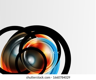 Abstract background - glossy glass bubbles, abstract sphere shapes, geometric dynamic composition with copyspace. Vector Illustration For Wallpaper, Banner, Background, Card, Book Illustration