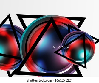 Abstract background - glossy glass bubbles, abstract sphere shapes, geometric dynamic composition with copyspace. Vector Illustration For Wallpaper, Banner, Background, Card, Book Illustration