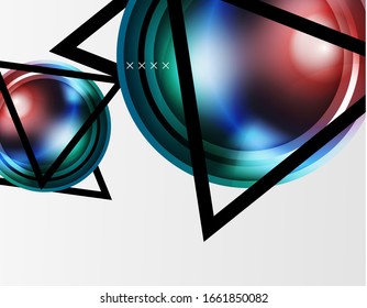 Abstract background - glossy glass bubbles, abstract sphere shapes, geometric dynamic composition with copyspace. Vector Illustration For Wallpaper, Banner, Background, Card, Book Illustration