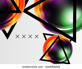Abstract background - glossy glass bubbles, abstract sphere shapes, geometric dynamic composition with copyspace. Vector Illustration For Wallpaper, Banner, Background, Card, Book Illustration