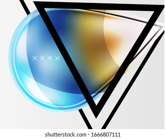 Abstract background - glossy glass bubbles, abstract sphere shapes, geometric dynamic composition with copyspace. Vector Illustration For Wallpaper, Banner, Background, Card, Book Illustration