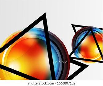 Abstract background - glossy glass bubbles, abstract sphere shapes, geometric dynamic composition with copyspace. Vector Illustration For Wallpaper, Banner, Background, Card, Book Illustration