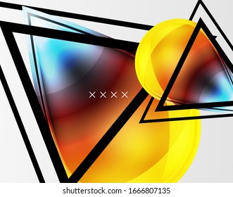Fondo abstracto - burbujas de vidrio brillante, formas abstractas de esfera, composición dinámica geométrica con espacio de copia. Ilustración De Vector Para Papel De Fondo De Pantalla, Banner, Fondo, Tarjeta E Ilustración De Libros