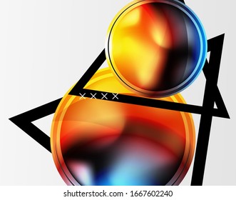 Abstract background - glossy glass bubbles, abstract sphere shapes, geometric dynamic composition with copyspace. Vector Illustration For Wallpaper, Banner, Background, Card, Book Illustration