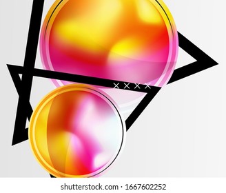 Abstract background - glossy glass bubbles, abstract sphere shapes, geometric dynamic composition with copyspace. Vector Illustration For Wallpaper, Banner, Background, Card, Book Illustration