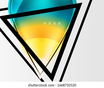 Fondo abstracto - burbujas de vidrio brillante, formas abstractas de esfera, composición dinámica geométrica con espacio de copia. Ilustración De Vector Para Papel De Fondo De Pantalla, Banner, Fondo, Tarjeta E Ilustración De Libros