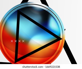 Abstract background - glossy glass bubbles, abstract sphere shapes, geometric dynamic composition with copyspace. Vector Illustration 
