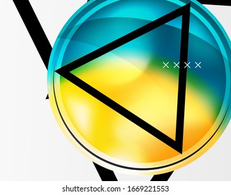 Abstract background - glossy glass bubbles, abstract sphere shapes, geometric dynamic composition with copyspace. Vector Illustration 