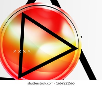 Fondo abstracto - burbujas de vidrio brillante, formas abstractas de esfera, composición dinámica geométrica con espacio de copia. Ilustración vectorial 