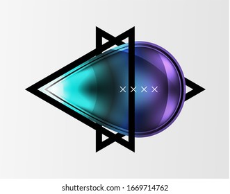 Abstract background - glossy glass bubbles, abstract sphere shapes, geometric dynamic composition with copyspace. Vector Illustration For Wallpaper, Banner, Background, Card, Book Illustration