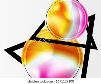 Abstract background - glossy glass bubbles, abstract sphere shapes, geometric dynamic composition with copyspace. Vector Illustration For Wallpaper, Banner, Background, Card, Book Illustration