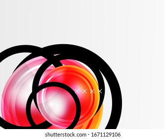 Abstract background - glossy glass bubbles, abstract sphere shapes, geometric dynamic composition with copyspace. Vector Illustration For Wallpaper, Banner, Background, Card, Book Illustration