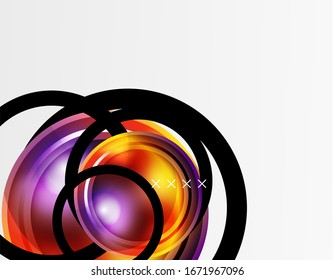 Abstract background - glossy glass bubbles, abstract sphere shapes, geometric dynamic composition with copyspace. Vector Illustration For Wallpaper, Banner, Background, Card, Book Illustration